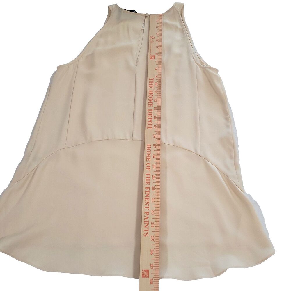 Theory Silk Champaign Kalstinn Blouse S feminine sleeveless Career Closet Staple - Picture 14 of 14